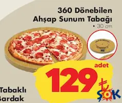 360 DÖNEBİLEN AHŞAP SUNUM TABAĞI 30 CM 360 DÖNEBİLEN AHŞAP SUNUM TABAĞI 30 CM